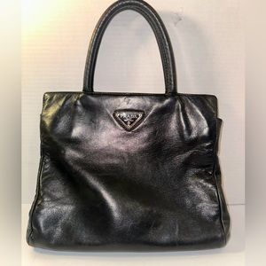 Vintage Prada Handbag, calf leather black